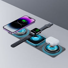Load image into Gallery viewer, 3-in-1 Magnetic Foldable Charging Station – Transparent Design