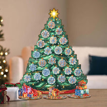 Load image into Gallery viewer, Wooden Christmas Tree Advent Calendar – 27-Piece Ornament Set by G.DeBrekht