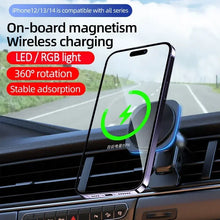 Load image into Gallery viewer, RGB Magnetic Car Phone Mount – 15W Wireless Charger, 360° Rotation
