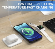 Load image into Gallery viewer, 3-in-1 Magnetic Foldable Wireless Charger – Compact Travel Pad
