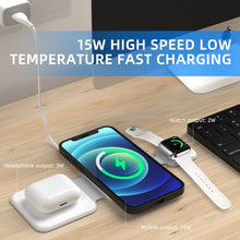 Load image into Gallery viewer, 3-in-1 Magnetic Foldable Wireless Charger – Compact Travel Pad