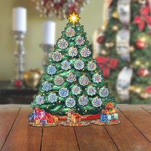 Load image into Gallery viewer, Wooden Christmas Tree Advent Calendar – 27-Piece Ornament Set by G.DeBrekht