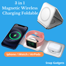 Load image into Gallery viewer, Fast 15W Foldable Magnetic Wireless Chargers for iPhone / Apple Watch / AirPods