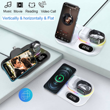 Load image into Gallery viewer, 30W Fast Wireless Charger 4 in 1 Qi Charging With Time Display