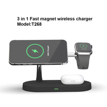 Load image into Gallery viewer, 3 in 1  Magnetic Wireless Charger Station / Holder for iPhone 14Plus/13/12Pro Max Charge fast for Apple Watch Airpods pro