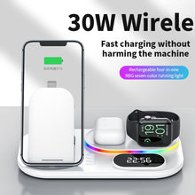 Load image into Gallery viewer, 30W Fast Wireless Charger 4 in 1 Qi Charging With Time Display